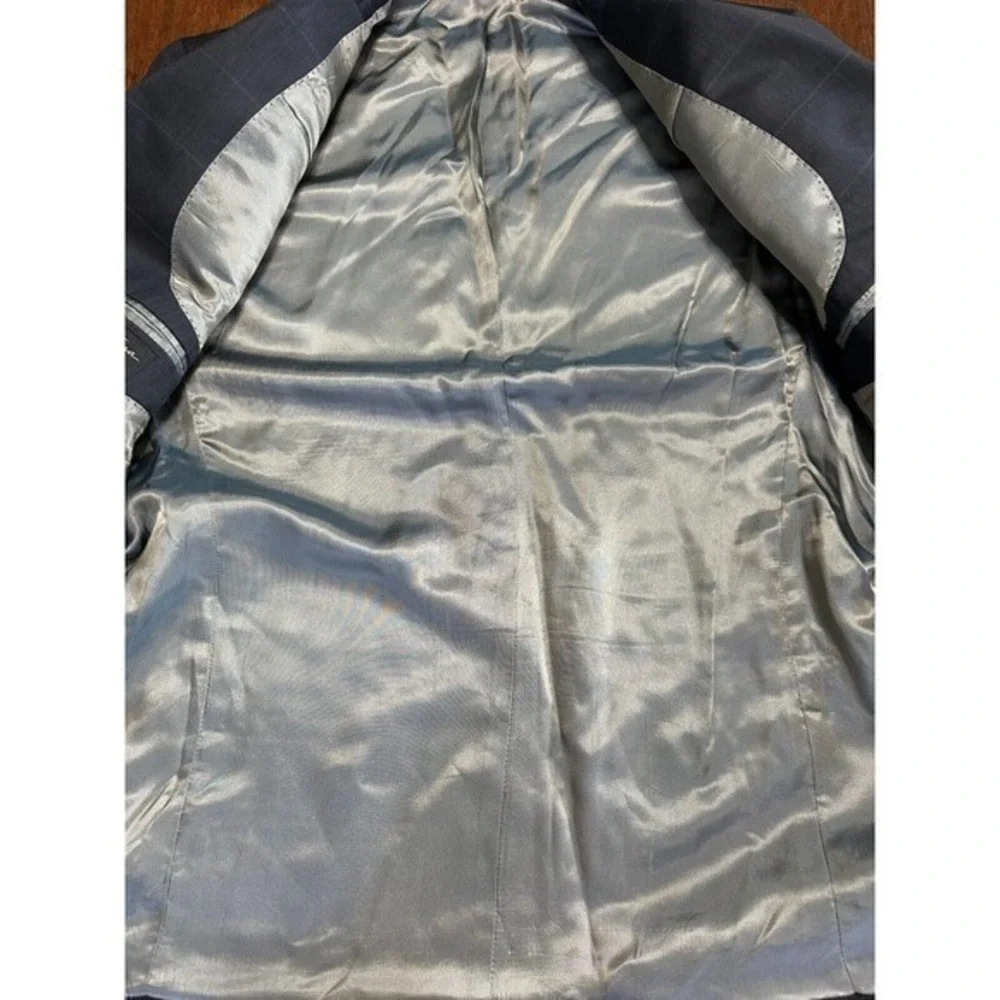 Andrew Fezza Men's‎ Blazer Sport coat Jacket  armpit to armpit 45 inches Blue